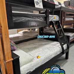 Twin XL queen Bunk Bed Black 