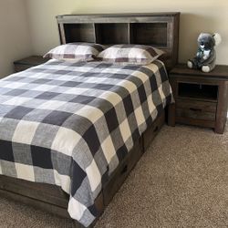 Twin Bed, Mattress, Headboard and Side tables