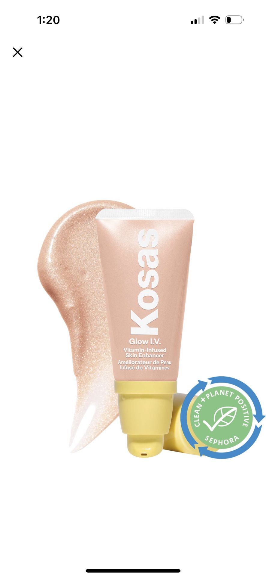 Kosas Glow I.V. Vitamin-Infused Skin Illuminating Enhancer- illuminate