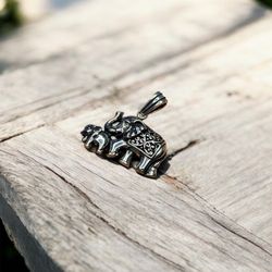 Handmade Elephant Pendant - 925 Sterling Silver