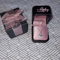 Silver Necklace With Key & Heart Charm