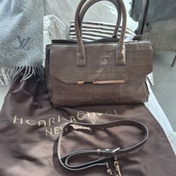 Henri Bendel. Mint Cond. Choc Brown Leather Tote