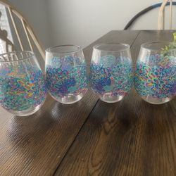 Lilly Pulitzer Acrylic Glasses Set Of 4