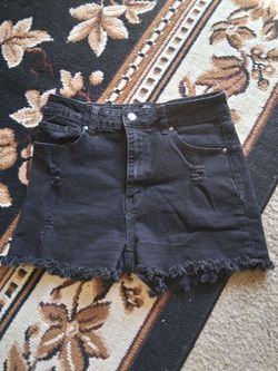 Black jean shorts