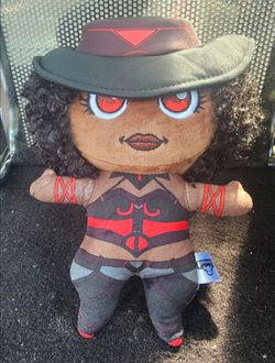 Animation Character Plush Doll w/ Black Hat & Curly Hair, 9 in, Plush