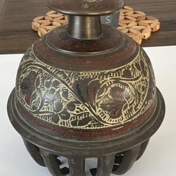 BRASS ETCHED ELEPHANT CLAW BELL