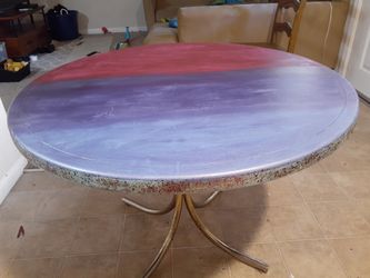 Hand painted round table