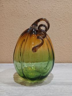 Hand Blown Glass Pumpkin
