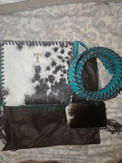 Cowhide bag and wallet