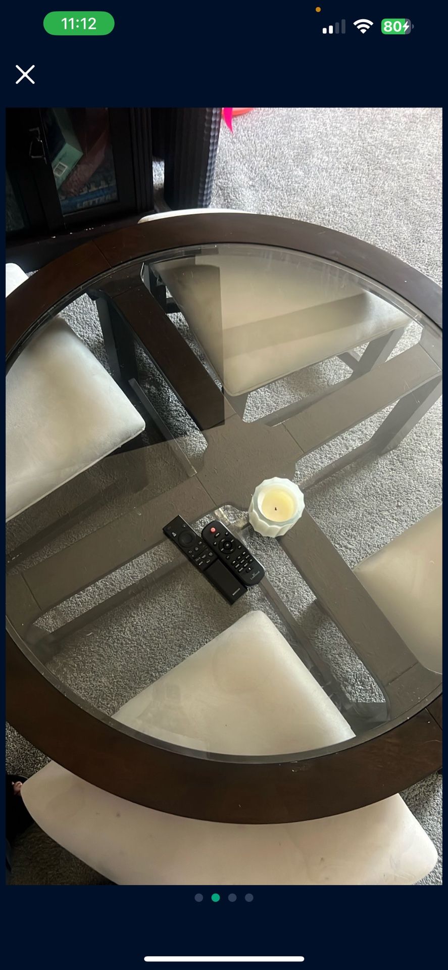 Coffee Table + 4 Ottoman Stools