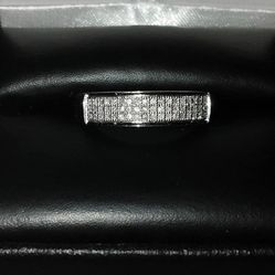 Men’s Genuine Diamond Silver Ring Size 7 .15 TCW