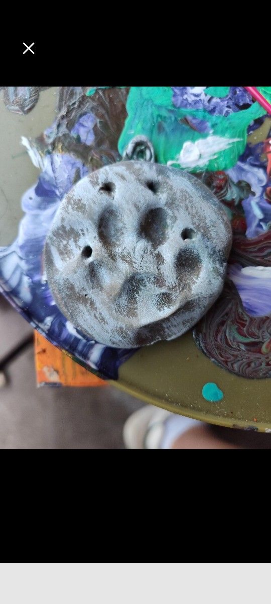 Homemade Clay Paw print Ornament