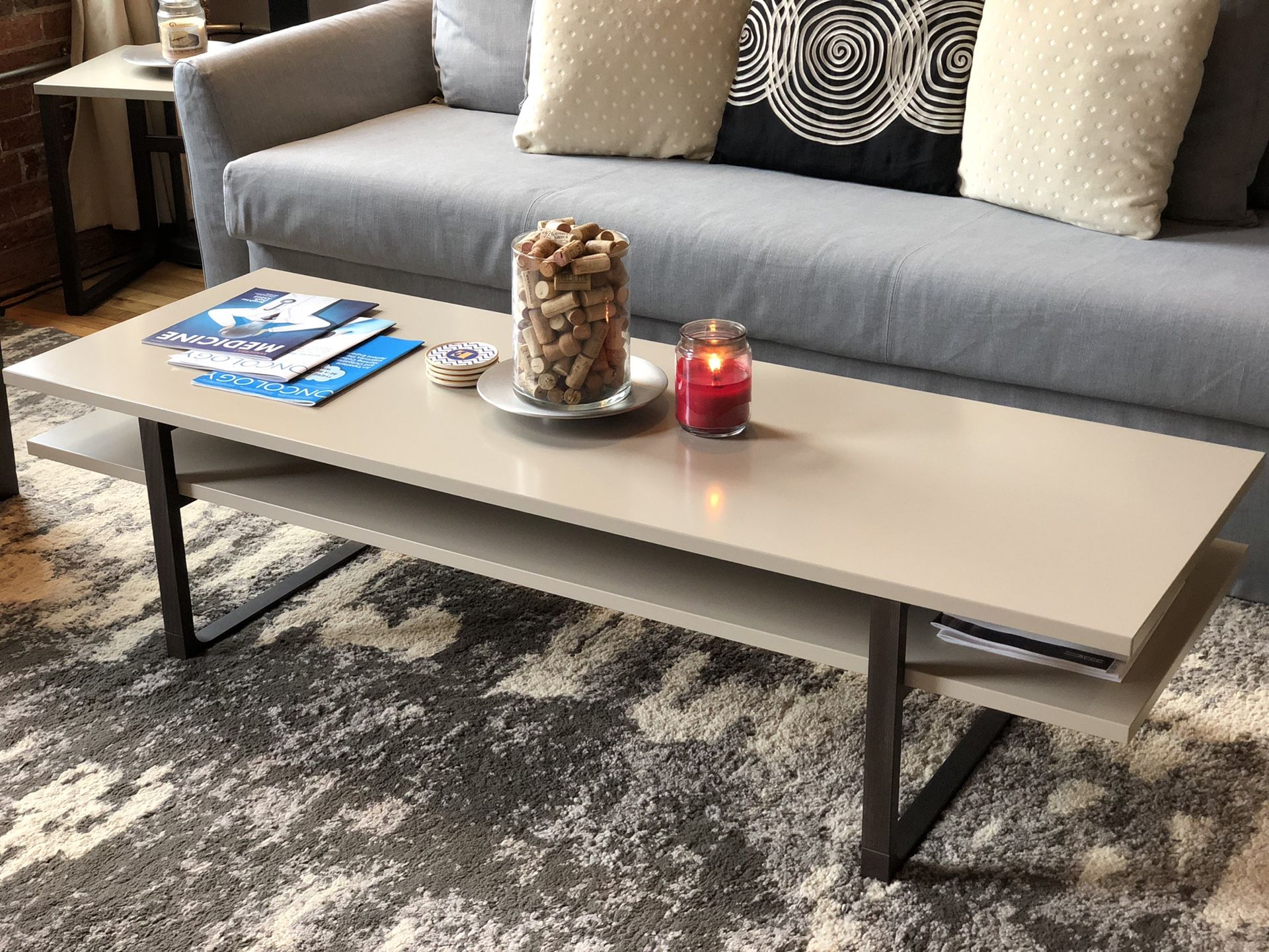 Modern huge coffee table with nesting side tables