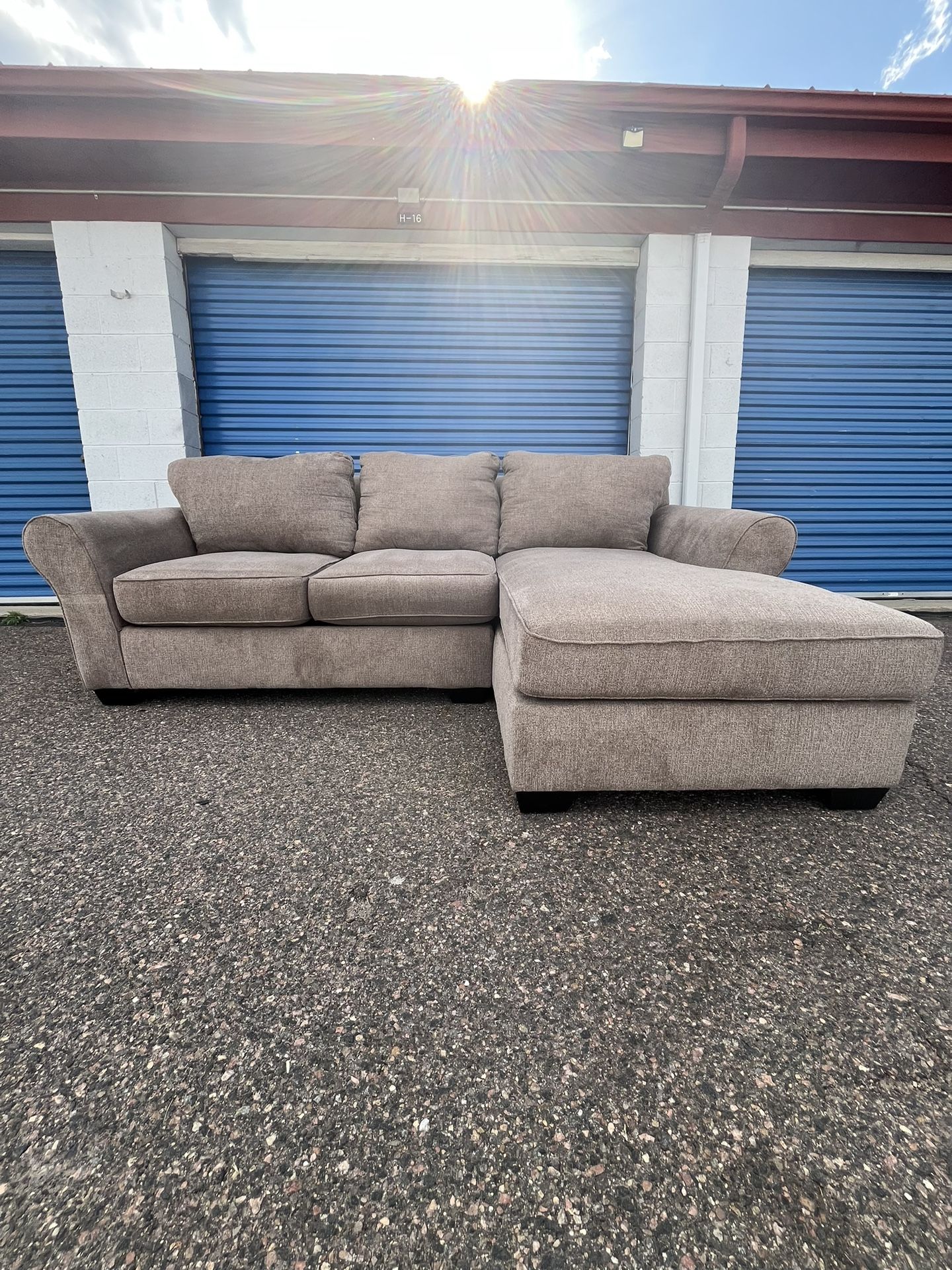 Light Gray Chaise Sectional - Free Delivery