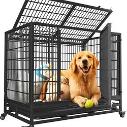 38" Heavy Duty Dog Crate,Robust Stable Dog Kennel