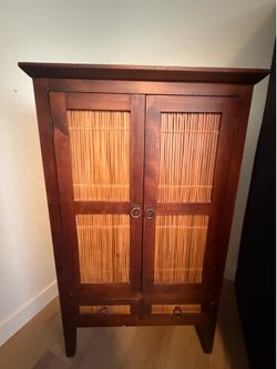 FOR SALE: Pier 1 Imports Palma Bamboo Style Armoire / Media Cabinet – Good Condition. $200