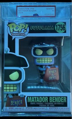 Funko Pop! Vinyl: Futurama Bender (Matador) Figure #1756 PSA 10