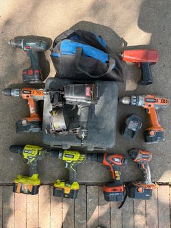 Mixed Power Tool Lot - Ridgid, Ryobi, Bosch, Senco