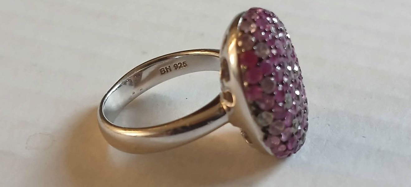 Splash Sterling silver Pink Shappire And Ruby Oval Ring 3.41 TCW