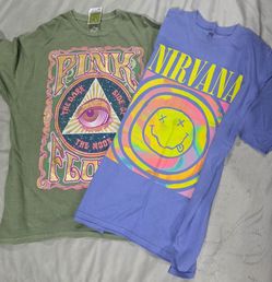 Pink Floyd & Nirvana Band Graphic T-Shirts Bundle