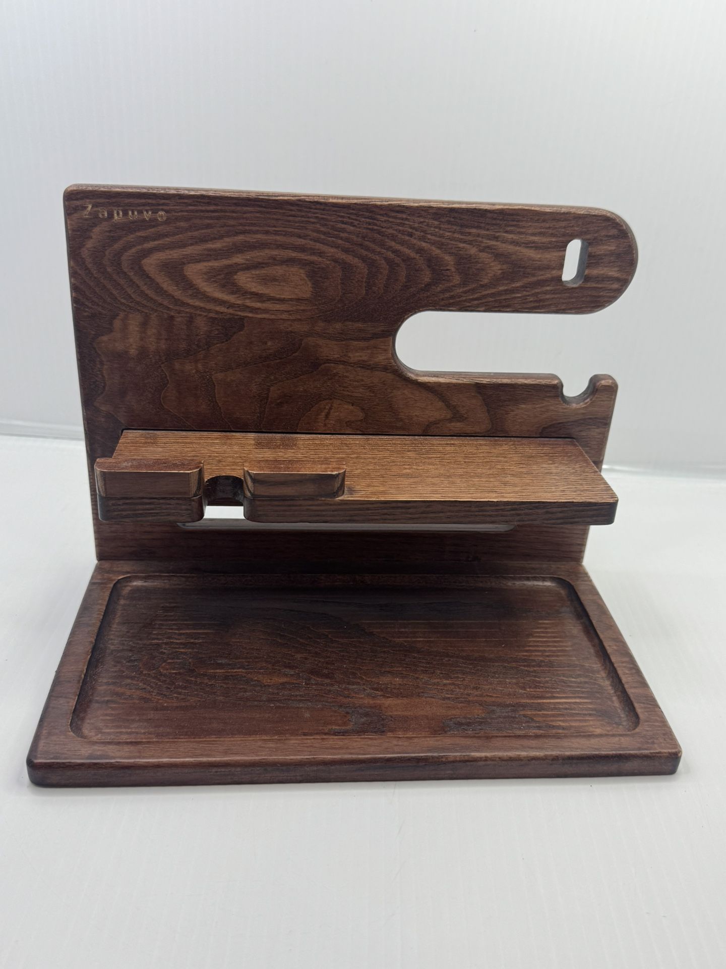 Zapuva Natural Ash Wood Desk/ Nightstand Organizer - Multi-Compartment