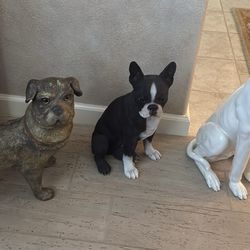 Three Dogs Statues