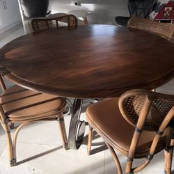 Beautiful Round Italian Wood Table. 