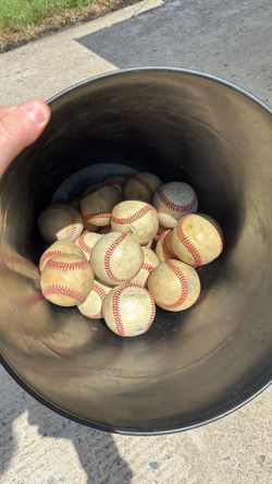 20+ Leather BP baseballs and Bucket
