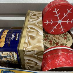 Lot Of Decorative Tin Cans 