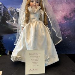 Vintage Limited Edition Goebel Wedding Doll with Box & Stand. 22” Tall.