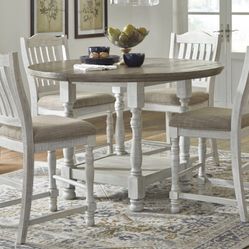 Rustic Round Counter-Height Dining Table