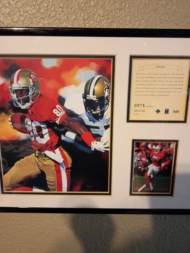This Is A Mural Of Sorts Of San Francisco 49ers Jerry Rice And All Of His Record breaking Stats There's Only About 13000 Of These Made And Here's Obo