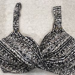 Swimsuit Bra Top-Miraclesuit-Black-Cream-Metalic Gold-38DD