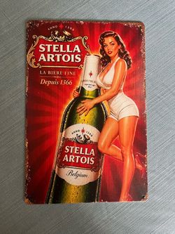 12”x 8” Stella Artois Beer Tin Sign