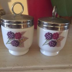 Antique Two Royal Worcester Egg Coddlers