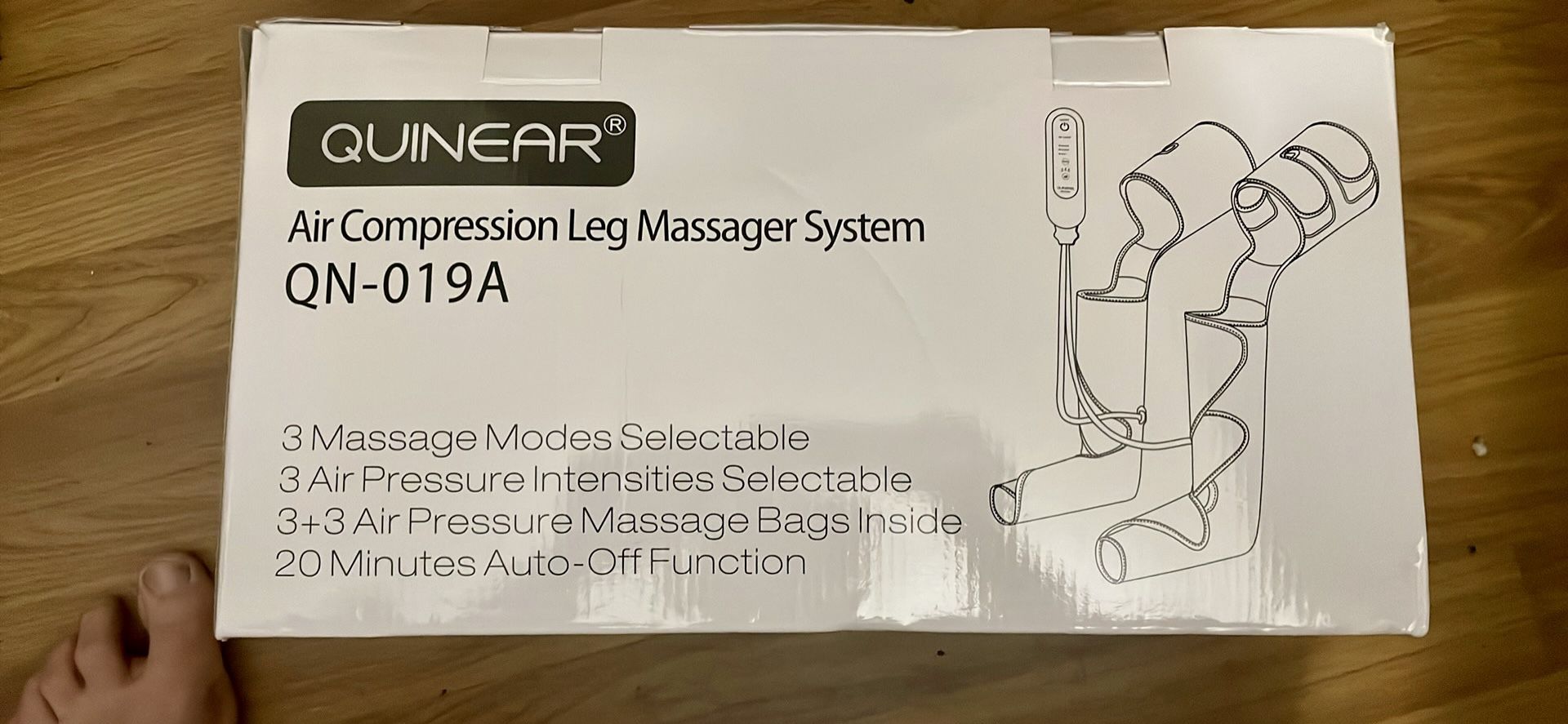 LEG MASSAGER - QUINEAR AIR CONPRESSION THERAPY DEVICE QN-019A never used. as is. pick up or delivery