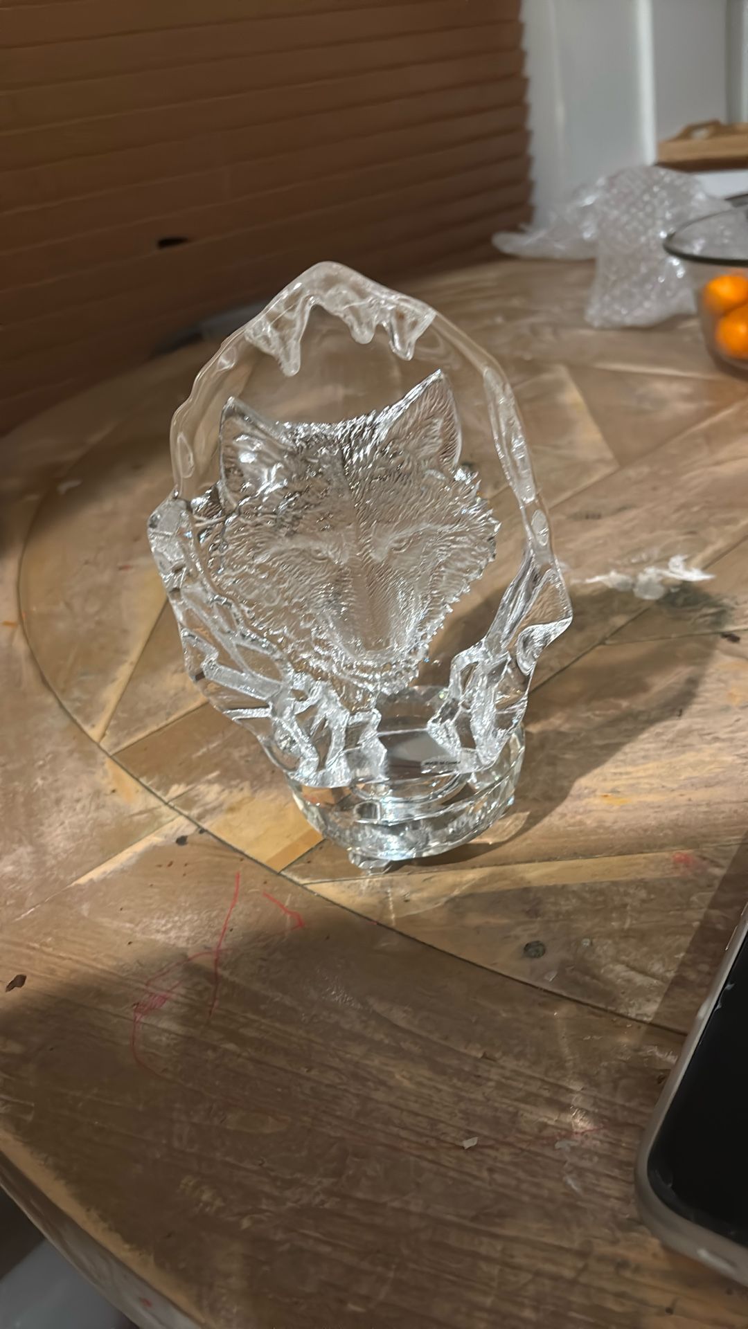 Wolf Crystal Art Sculpture