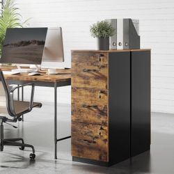 3-Drawer Vertical File Cabinet, Filing Cabinet for Home Office, Printer Stand, with 3 Lockable Drawers, Adjustable Hanging Rail, for A4 and Letter-Siz