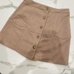 Skirt- Small / Grey Pink/ Suede, Velvet