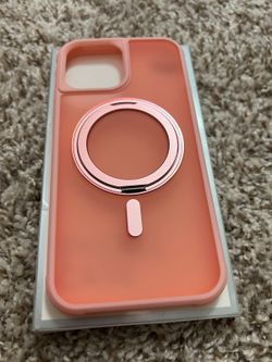 New Matte Pink Magnetic Case for iPhone 16 Pro Max - with Built-in Invisible Ring Stand