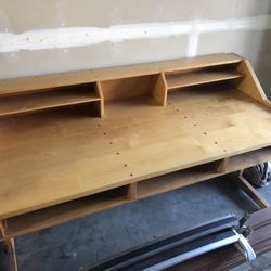 Handmade Custom Large Wood Desk With Drawers 