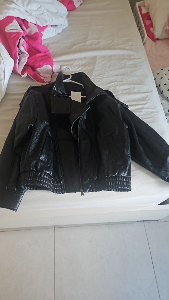Zara men's leather jacket