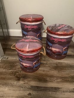 Barrett-Jackson Collector Car Auction Storage Stools Set of 3