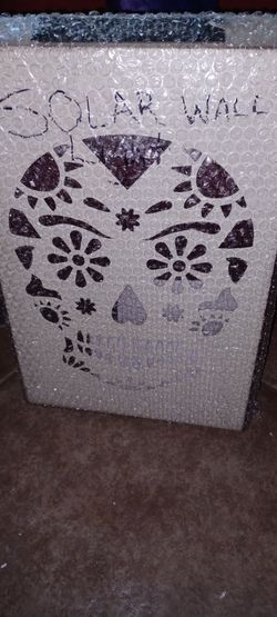 Solar Wall Sugar Skull Light 18" x12"x2"