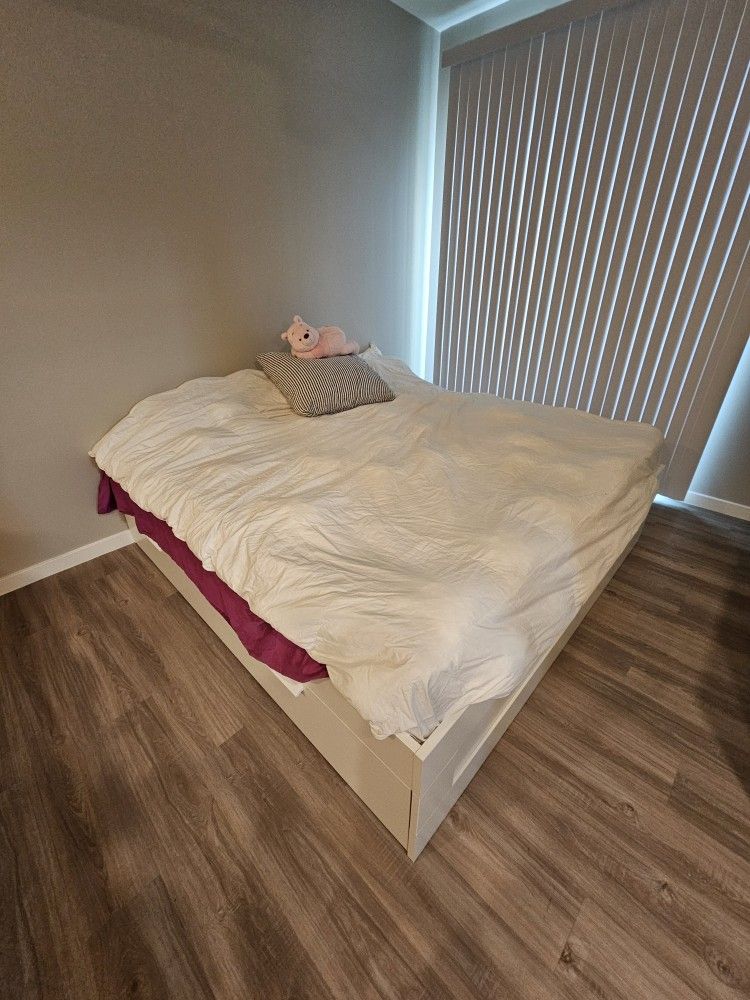 Brimnes Ikea Bed Frame With Storage White King