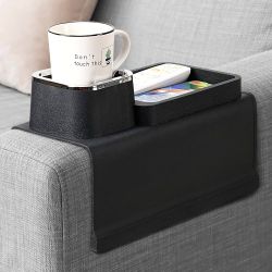Black Sofa Armrest Organizer with Cup Holder