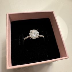 14K White Gold Moissanite Engagement Ring