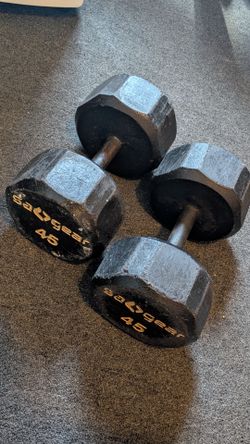 45 lbs dumbbells $1 per pound 90 sa gear vintage