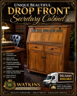 🏡 Unique Beautiful Drop Front Secretary Cabinet – Excellent Condition! 🏡