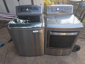 Lg stainless steel washer and dryer electric matching set 30 day warranty